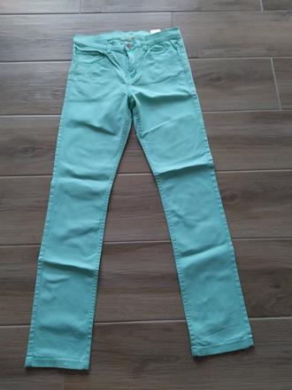 Zelené strečové rifle, h&m,158