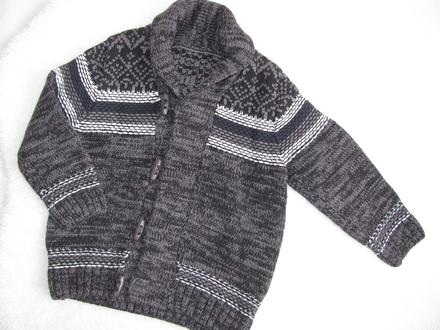 Krásný šedo černý chlapecký svetr matalan, matalan,86