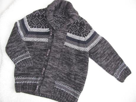 Krásný šedo černý chlapecký svetr matalan, matalan,86