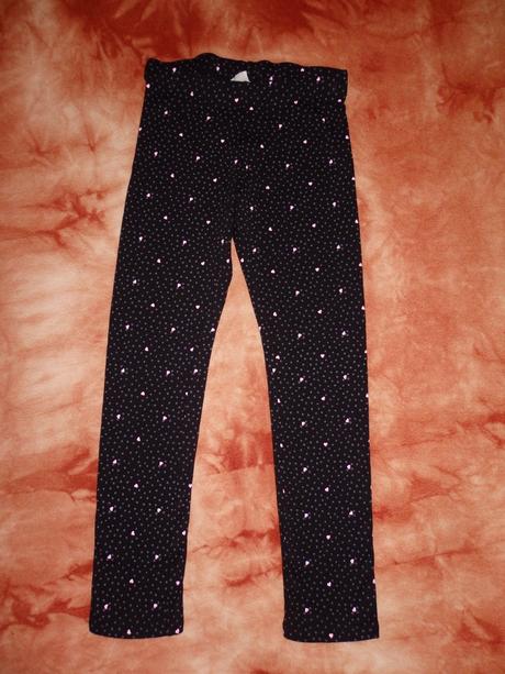 Zateplené legíny se srdíčky, h&m,140