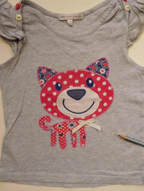 Tričko - s kočkou a s motýlem, c&a,92