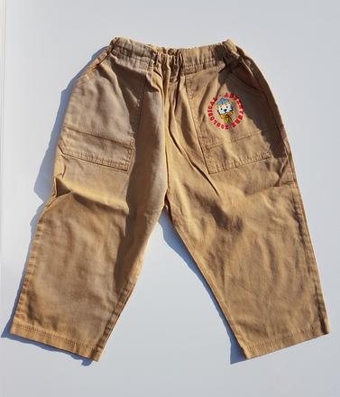 E168 dívčí / chlapecké plátěné kalhoty vel. 92, 92
