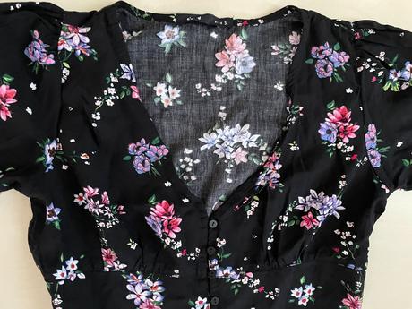 Květinový cro top, průstřih rukáv, vel s, sinsay, sinsay,s
