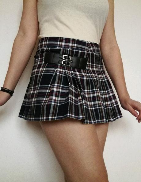 Kárková skládaná sukně krátká, h&m,xs