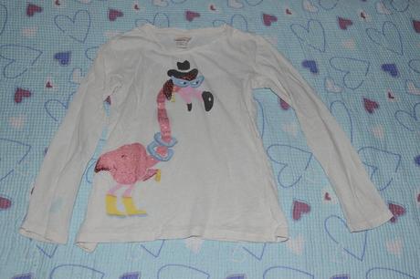 Letní triko s plameňákem bavlna a len, h&m,128