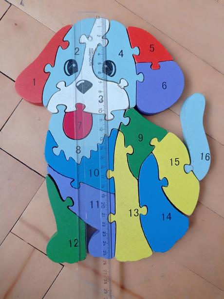 Dřevěná skládačka pes,