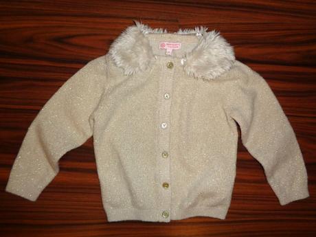 Krásný zlatý elegantní svetr s kožešinkou, c&a,92