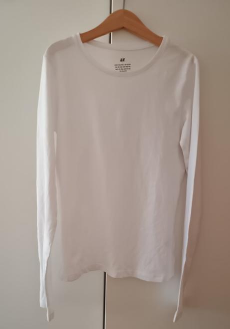 Bílé tričko zn.h&m  vel.146/152- jako nové, h&m,146