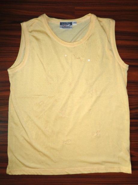 Nádherné žluté vyšívané tílko - l/xl, l / xl