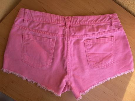 Riflové šortky růžové vel. "40", denim,40