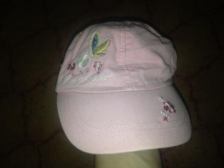 Dívčí kšiltovka květinky a motýlek, obvod 40-45 cm, 86