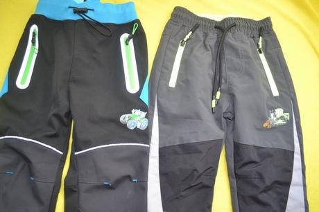 2x softshellové a šusť.kalhoty zimní a podz., kugo,98