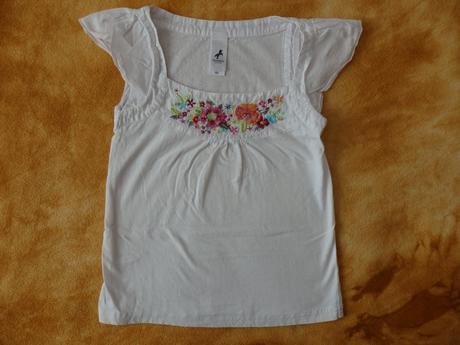 Tričko s vyšitými kytičkami, palomino,122