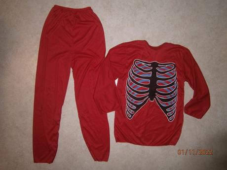 Maska, maškarní kostým kostra, vel. 11-14 let,