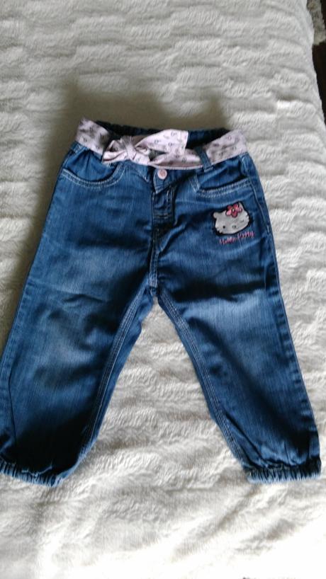 Riflové kalhoty hello kitty vel. 86, h&m,86