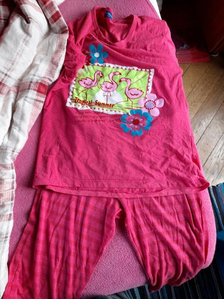 Pyžamo tříčtvrťáky s plameňákem starší, 128