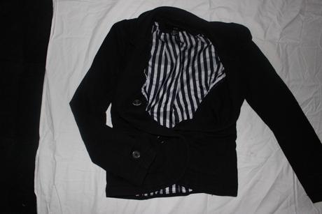 Vb161. černé úpletové sáčko/kabátek, vel.38, h&m,38