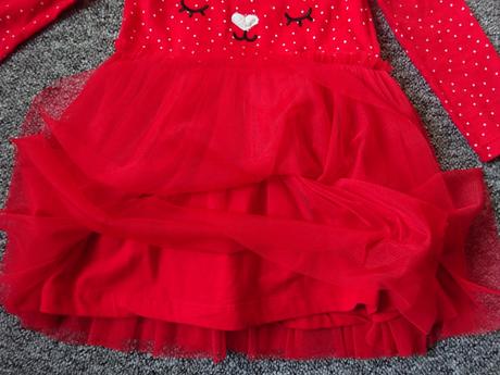 Červené šaty s vánočním motivem, vel. 92, 92