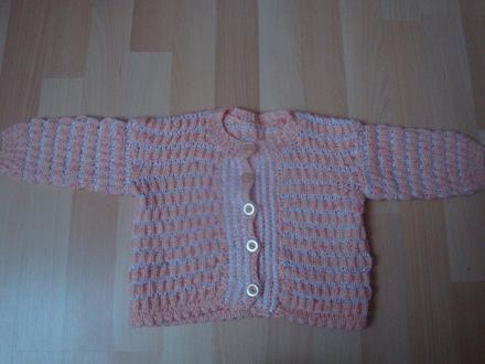 Svetr ručně pletený - lososový, 92