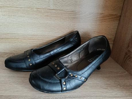 Černé lodičky, kačenka podpatek, vel. 39, 39