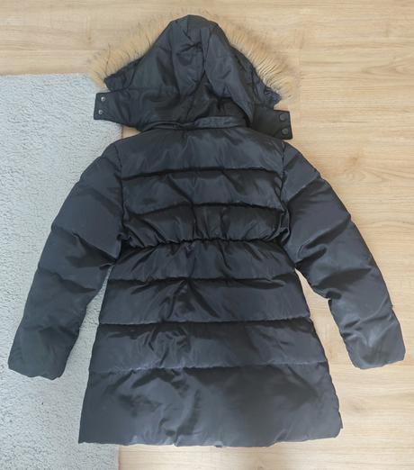 Cerna zimni bunda s kapucou, vel. 150, 146