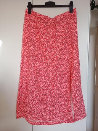 Dlouhá květinová sukně s rozparkem, 44