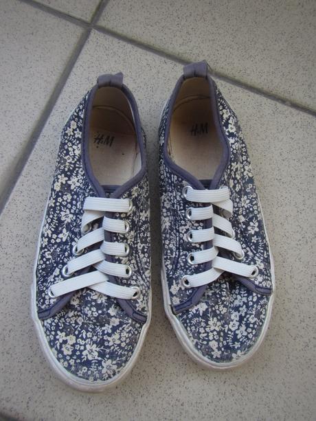 Lehké plátenné tenisky-kvítkové,31, h&m,31