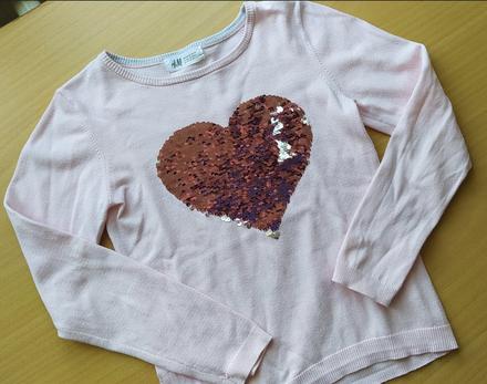 Svetřík se srdíčkem, h&m,128