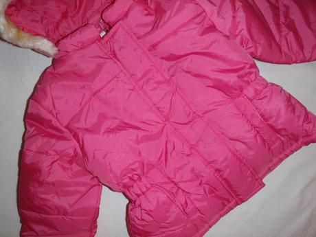 Nádherná sytě růžová teploučká zimní bunda - delší, girl2girl,92