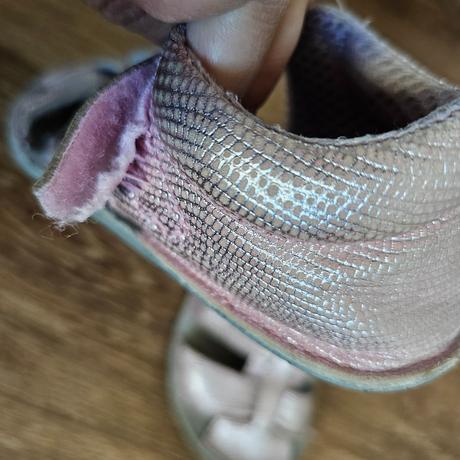 Dívčí sandále ef barefoot vel. 28 pink glitter, 28