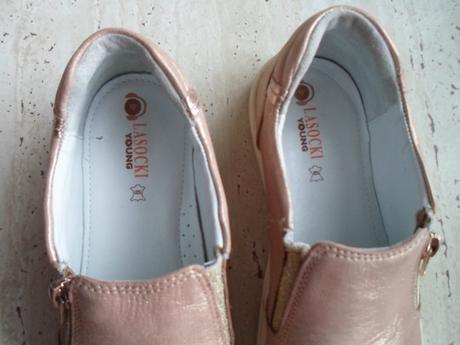 Růžové zlaté boty polobotky kožené, lasocki,36