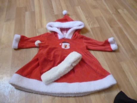 Vánoční šaty s čepičkou vel. 12-18 m, 86