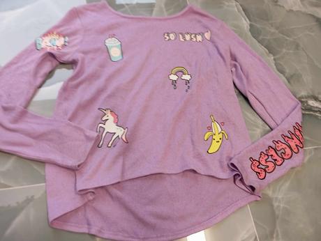 Fialový svetřík, h&m,158