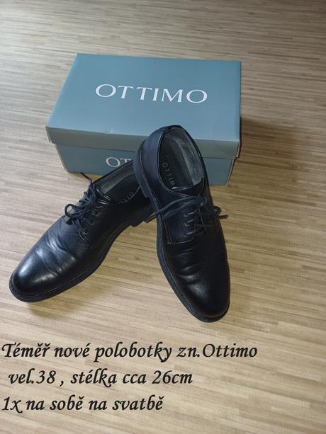 Polobotky-slavnostní boty ottimo vel.38 stélka 26c, 38