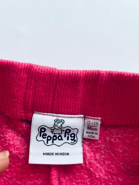Tepláčky peppa pig - v.12/18 měs malinové barvy, 86