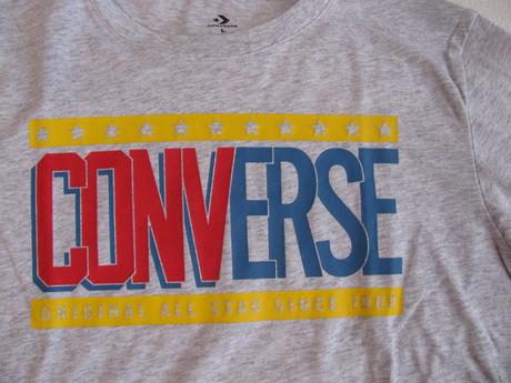 Šedé bavlněné tričko s logem - converse, converse,158
