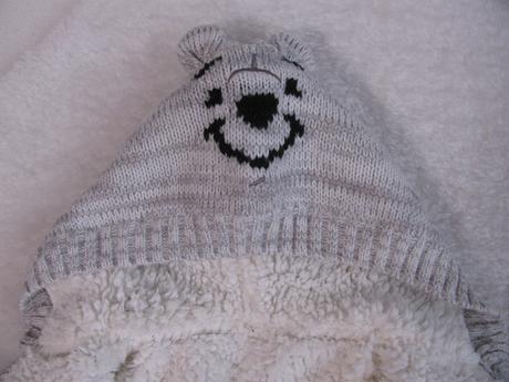 Šedý zateplený mikinový svetřík s kapucí v.3-6 měs, disney,68