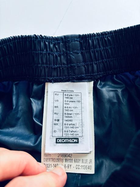 K2/ kalhoty nepromokové - v.8/9 let, quechua,134