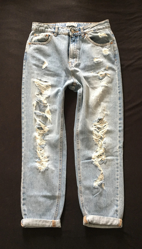 Vel. 38 bavlněné trhané džíny, 38