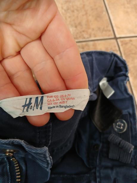 Plátěné kalhoty h&m, vel. 122, h&m,122