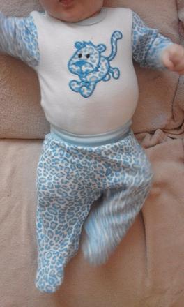 Krásný kompletek - leopardík s čepičkou - 56-62, new baby,56