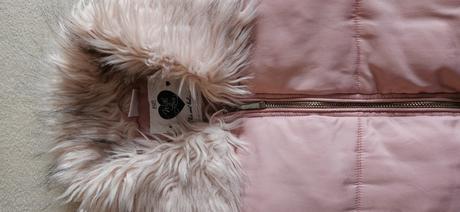 Dívčí růžová zimní bunda s kožíškem, vel.140, f&f, f&f,140