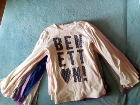 12 x tričko dlouhý rukáv, h&m,134