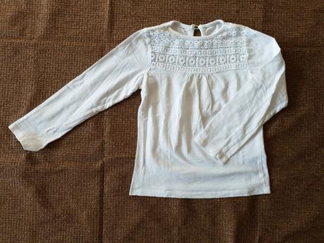 Dívčí triko s dlouhým rukávem a krajkou v. 122, 122