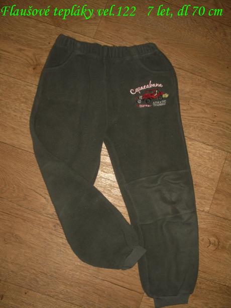 Tepláky flauš vel.122    7let, 122