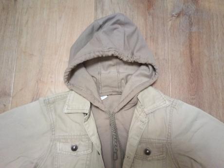 Riflová bunda s kapucí, camo, vel 140/146, 140