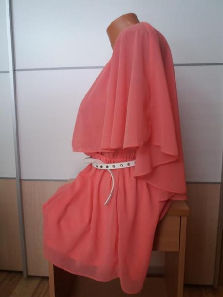 Krásný šifónový overal lososový, m