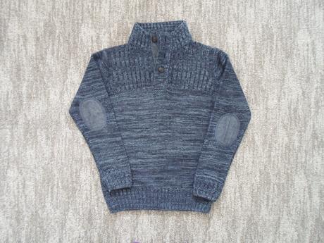 Modrý teplý svetr svetřík, c&a,140