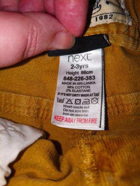 Manžestrové kalhoty neutrální, next,98