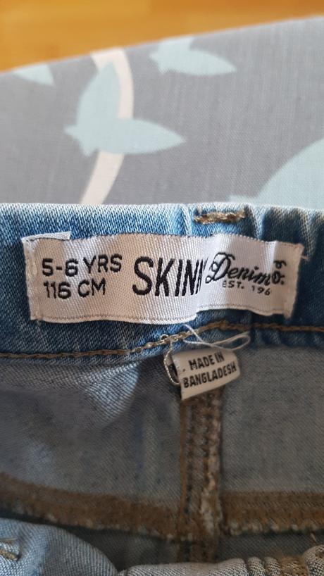 Dívčí džíny značky skinny denim, vel. 5-6 let, denim,116